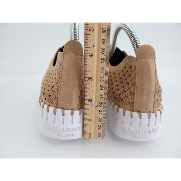 Ilse Jacobsen Tulip Platform Flat Sz 41 11 Slip On Brown Tan perforated Sneaker